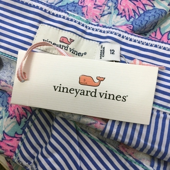 VINEYARD Vines Pineapple Catamaran Capri Pants Jeans Cropped Linen Cotton Blend - Picture 7 of 12